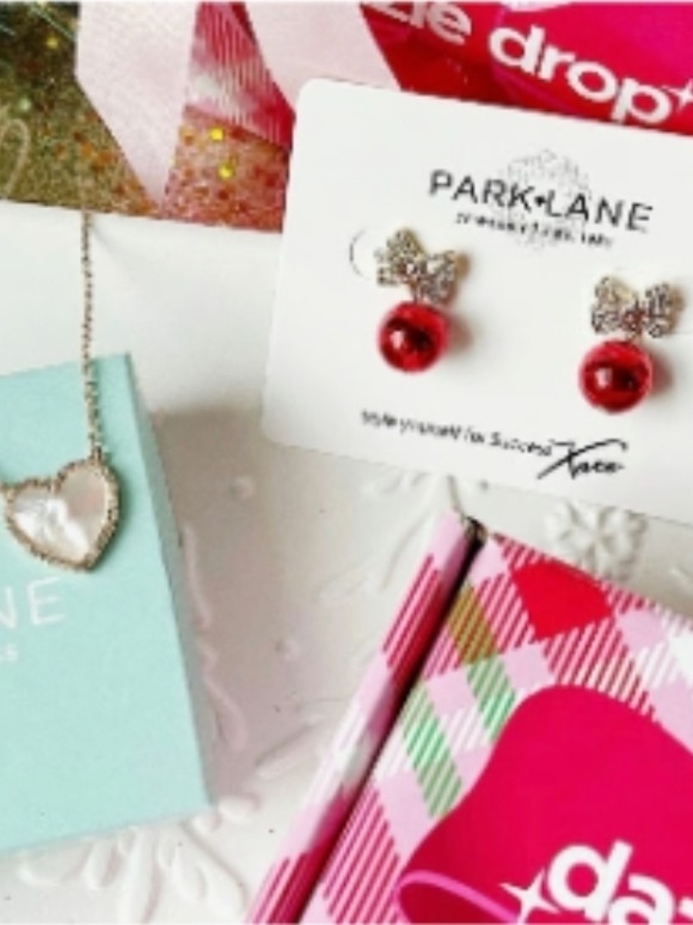 Park Lane Gold Chain with Mother Of Pearl Heart Pendant Dazzle Drop BNIB - Picture 5 of 6